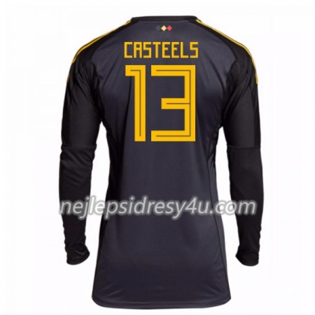 Fotbalový Dres Belgie Casteels 13 Brankářské Domácí MS 2018 Dlouhý Rukáv